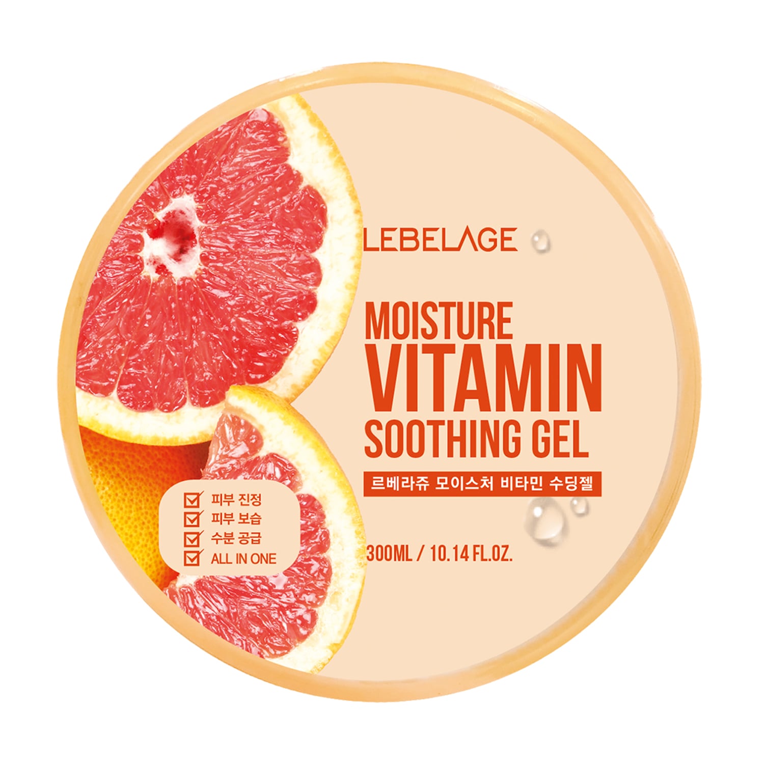 Зволожувальний гель для обличчя та тіла Lebelage Moisture Vitamin Soothing Gel, 300 мл
